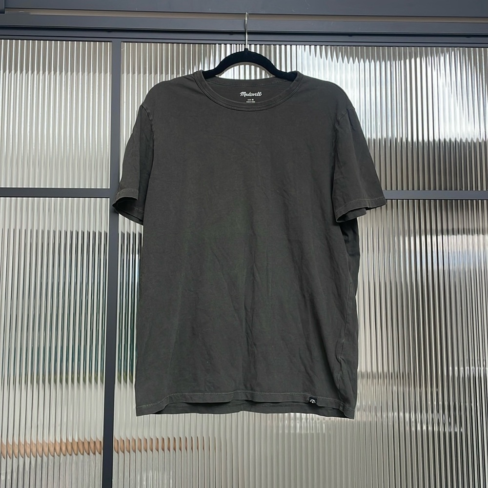 Madewell All Day Washed Black Cotton Crewneck Tee